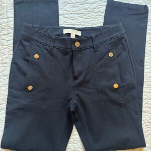 Etcetera Navy Trousers with Gold Button Detail